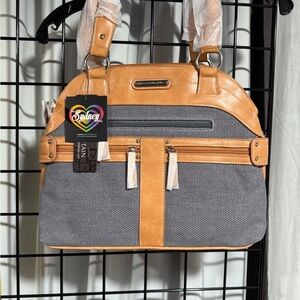 Stone Mountain Accessories Camel and Charcoal Shoulder Bag